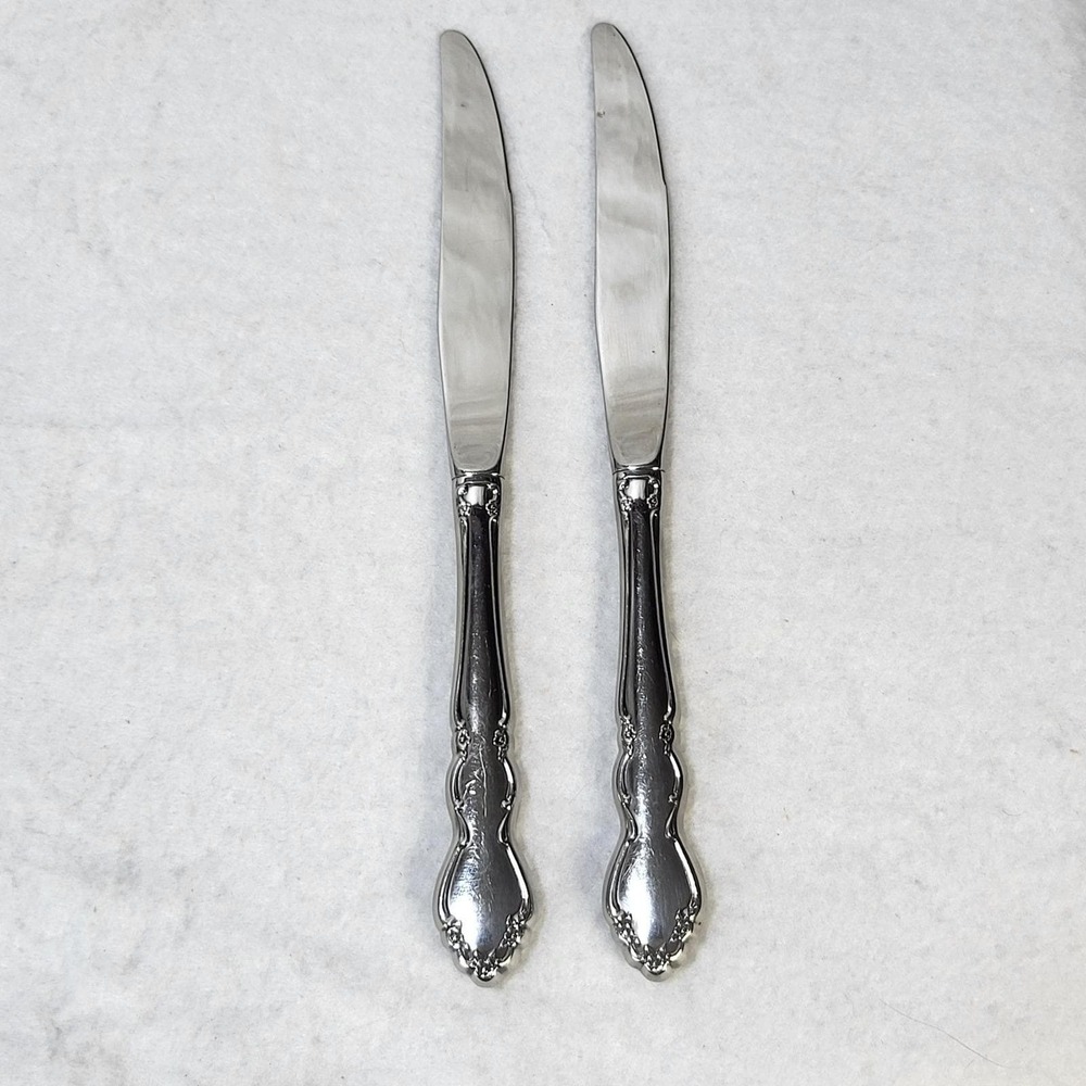 Oneida Dover Stainless Steel Dinner‎ Knives Serrated Set of 2 9.25"